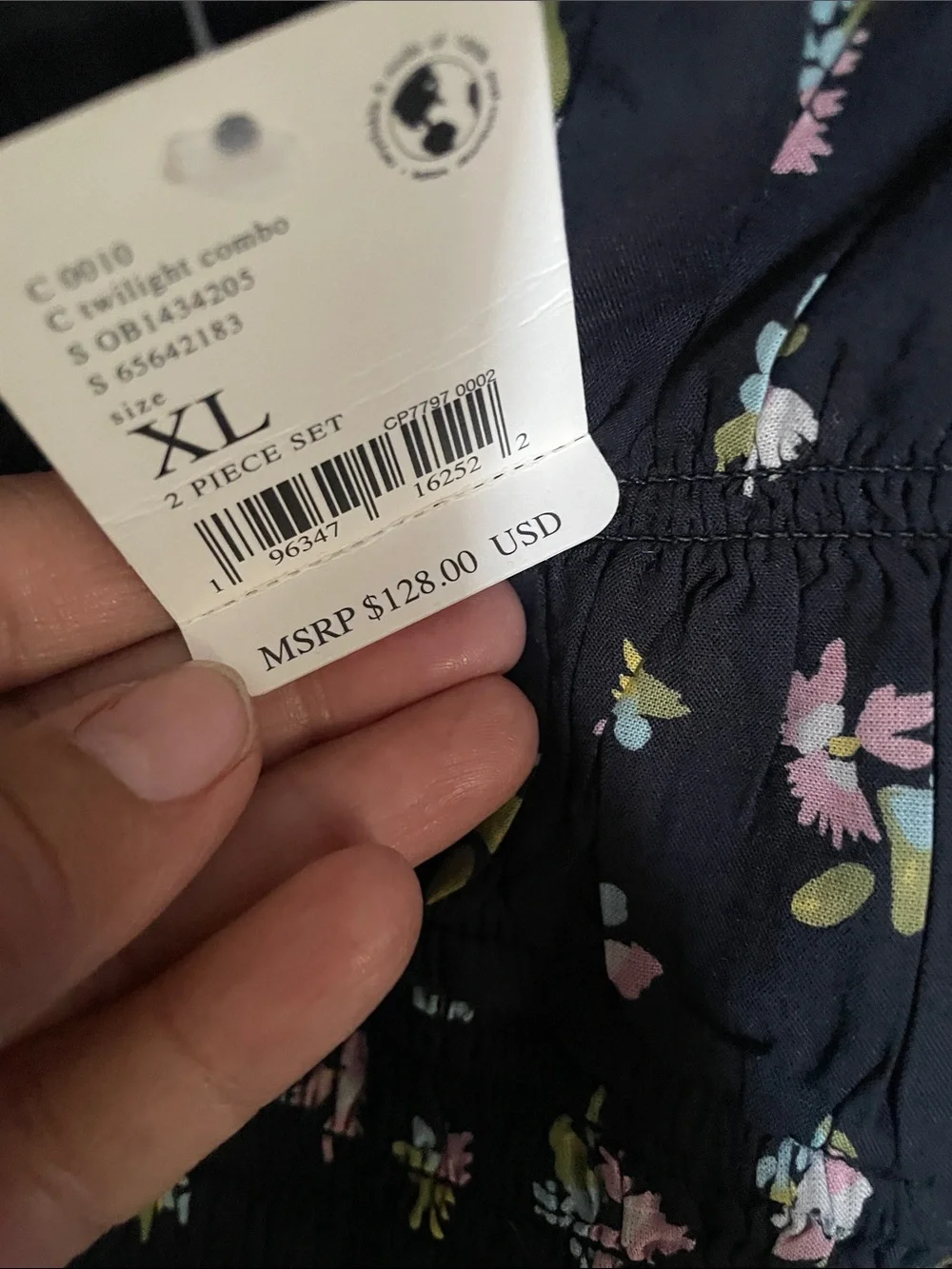 Free People Black Floral Smocked Crop Top